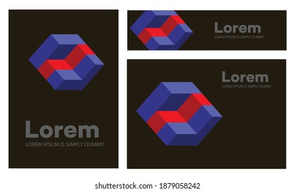 Abstract figures, set of geometric objects for a conceptual template. Isometric for business card and presentations logos, corporate scenery