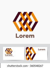 Abstract figures, set of geometric objects for a conceptual template. Isometric   for business card and presentations logos, corporate scenery