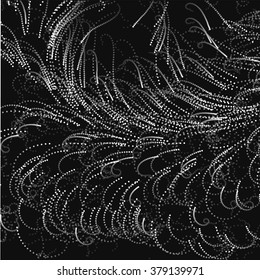 Abstract filamentous stippled element for design project  - vector illustration 