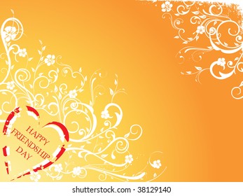 abstract filigree pattern friendship day background with romantic heart