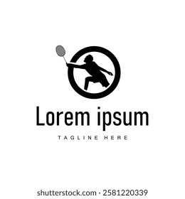 abstract film icon vector illustration templatesimple sport design simple badminton logo black silhouette minimalist shuttlecock vintage concept design