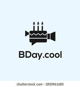 abstract film logo. cake icon