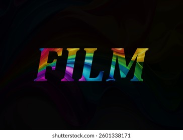 Abstract Film Text Effect Design Black Background