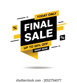 abstract final sale banner isolated on white background, final sale advertisement template vector