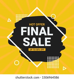 abstract final sale banner template, social media discount sale vektor