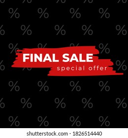 Resumen del cartel de venta final. Ilustración del vector EPS10