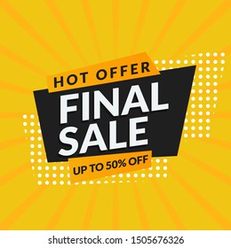 abstract final sale promotion banner template vector