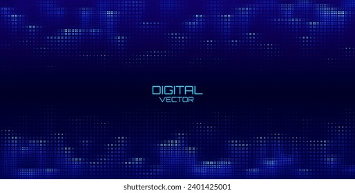 Abstract Finance Digital Business Background. Fintech Technology or Science Research Presentation Backdrop. Digital Crypto Business Vector Illustration.