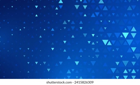 Abstract Finance Digital Business Background. Fintech Technology or Science Research Presentation Backdrop. Blue Triangular Halftone Effect. Digital Crypto Business Vector Illustration.