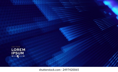 Abstract Finance Digital Business Background. Fintech Technology or Science Research Presentation Backdrop. Digital Crypto Business Vector Illustration.