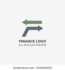 Abstract Financial Arrow Logo in the Shape of Dynamic Letter F
