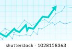 Abstract financial chart with arrow