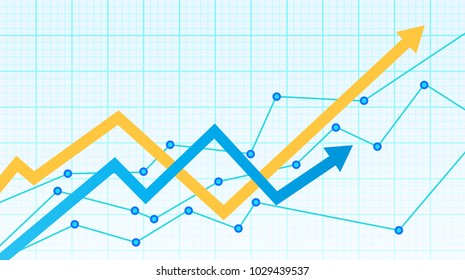 Abstract financial chart with arrow