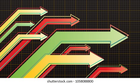 Abstract financial chart with arrow