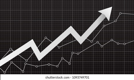 Abstract financial chart with arrow 