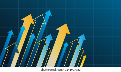 Abstract financial chart with arrow