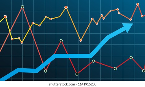 Abstract financial chart with arrow