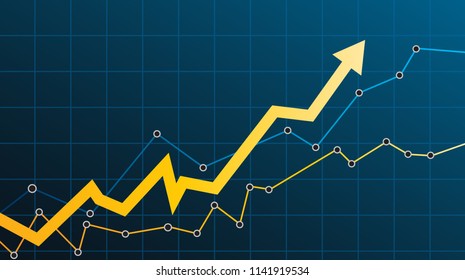 Abstract financial chart with arrow