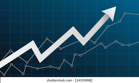 Abstract financial chart with arrow