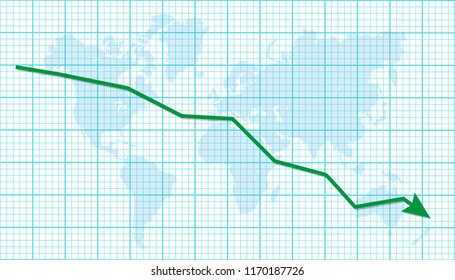 Abstract financial chart with arrow