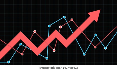 Abstract financial chart with arrow