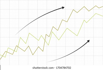 Abstract financial chart with arrow