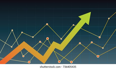 Abstract financial chart with arrow