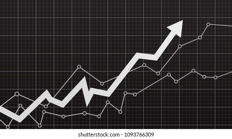 Abstract financial chart with arrow, with copy space