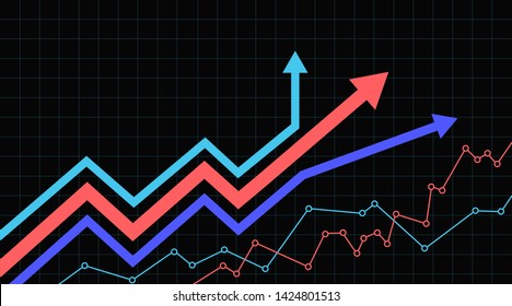 Abstract financial chart with arrows, 
