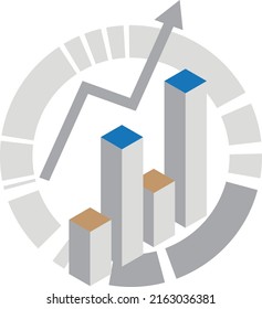 Abstract financial chart with arrows