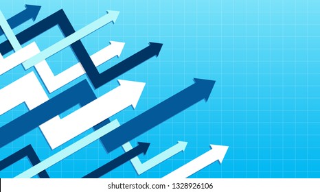 Abstract financial chart arrows going up