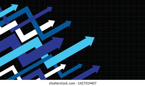Abstract financial chart arrows going up.