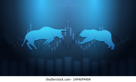 Abstract Financial Chart Bulls Bear Stock Stock Vector (Royalty Free ...