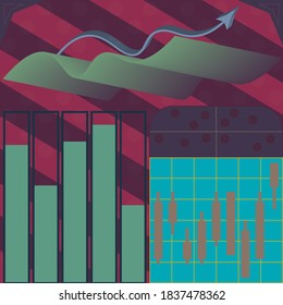 An abstract financial chart display background image.