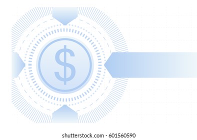 Abstract financial chart with dollar sign and arrow on white color background (vector)