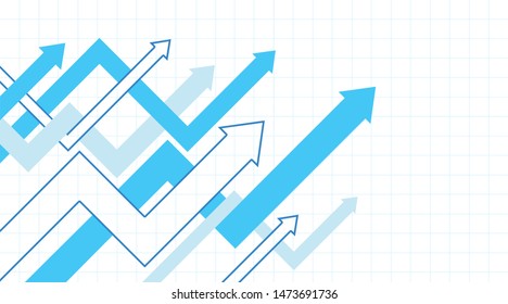 Abstract financial chart with interweaving arrows going up.  Creative vector illustration of business success.