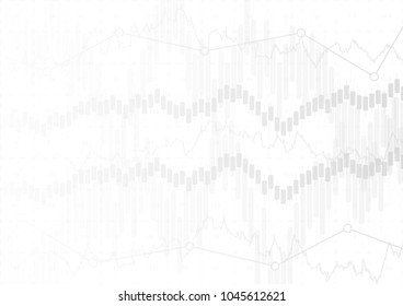 abstract financial chart with line graph and numbers on white color background