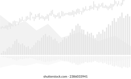 Abstract financial chart on gray tones and white background. Investment evolution and stock market concept.