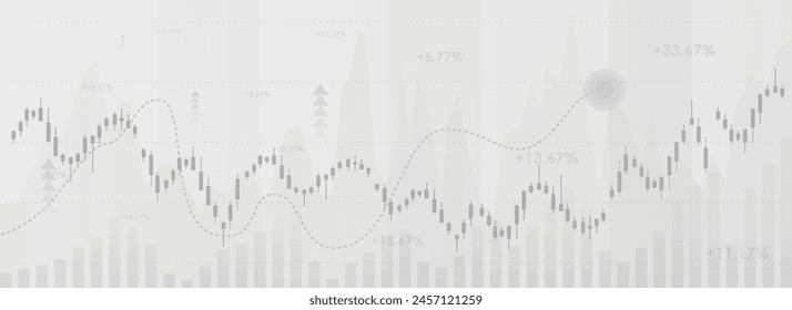 abstract financial chart with sideway line, abstract financial chart with trend line graph and candlestick gradient background