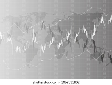 Abstract financial chart with stock graph market.Vector illustration