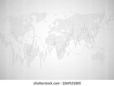 Abstract financial chart with stock graph market.Vector illustration