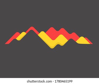 Abstract financial chart in stock market. Abstract waving color diagram 