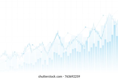 Abstract Financial Chart With Up Trend Line Graph And Bar Chart In Stock Market On White Color Background