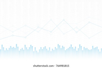 Abstract Financial Chart With Trend Line Graph And Bar Chart In Stock Market On White Color Background