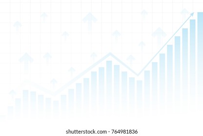 Abstract Financial Chart With Up Trend Line Graph And Bar Chart In Stock Market On White Color Background