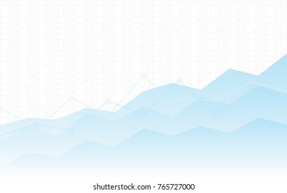 Abstract financial chart with up trend line graph and number in stock market on white color background