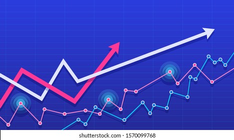 Abstract Financial Chart With The Two Arrows Going Up