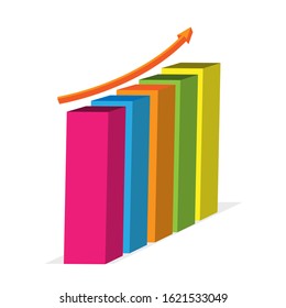 Abstract Financial Chart With The Two Arrows Going Up
