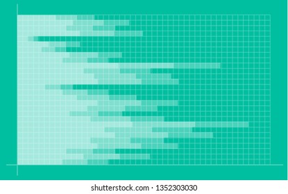 Abstract financial chart with uptrend bar chart and numbers in stock market on gradient white color background. Trend lines, columns, market economy information background. Vector illustration