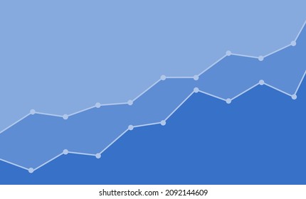 Abstract financial chart. Uptrend chart. Blue graphic background. 